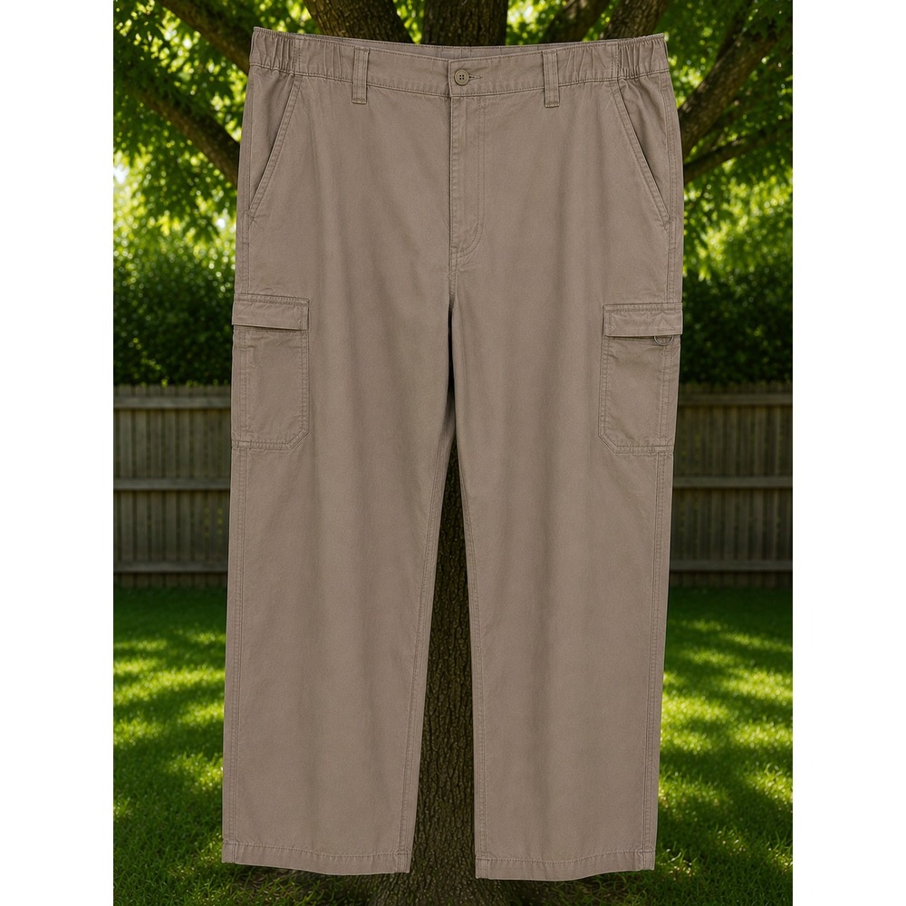 LL Bean Men's Pants 44x34‎ Brown Nylon Spandex Outdoor Hiking Stretch
